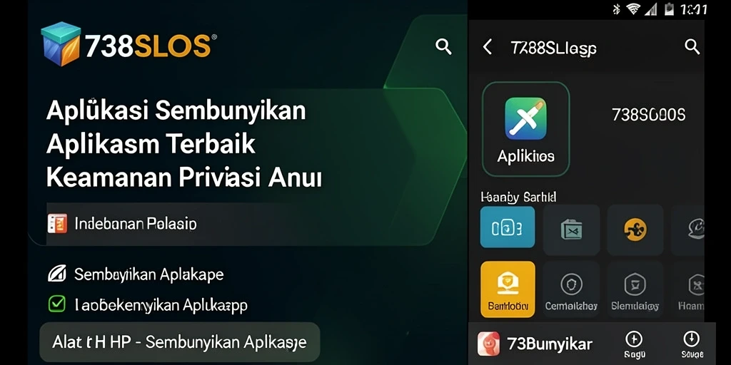 Antarmuka pengguna 738SLOTS yang sederhana dan fungsional untuk menyembunyikan aplikasi.