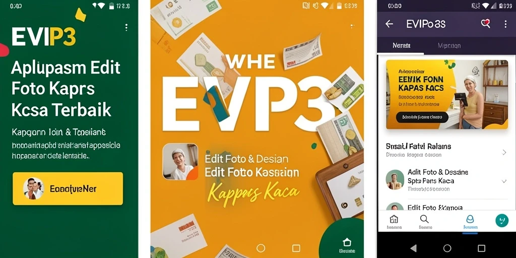 Antarmuka aplikasi EVIP3 yang menampilkan fitur Edit Foto Kertas Kaca.