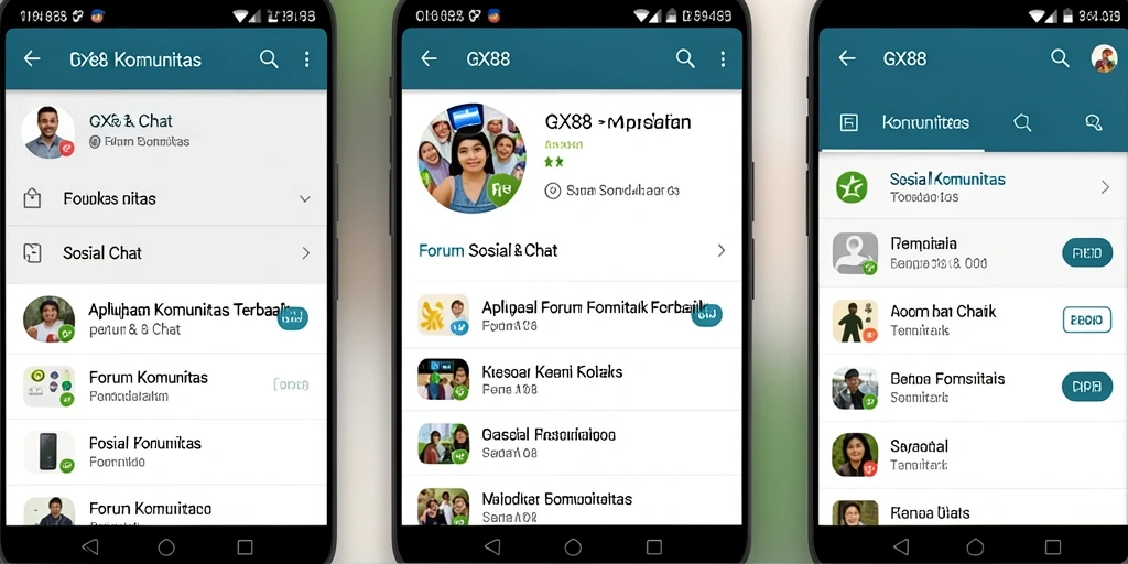 Antarmuka menarik dan fungsional dari aplikasi Forum Komunitas GX88.
