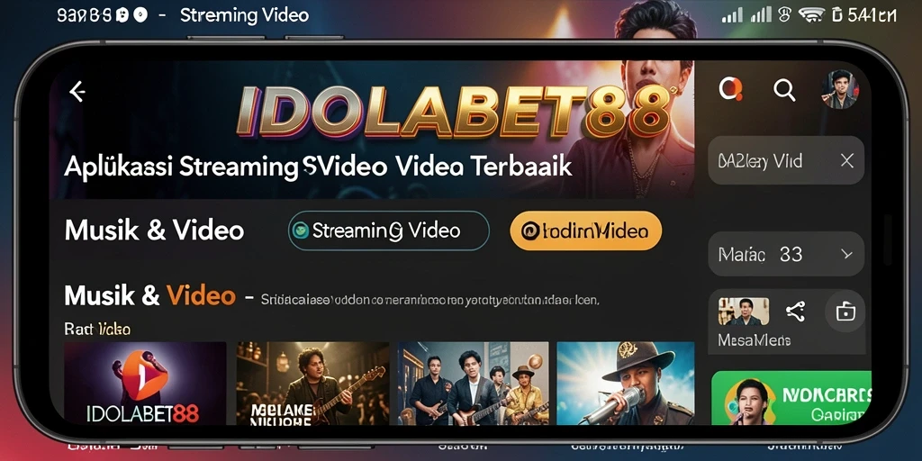 Tampilan antarmuka pengguna IDOLABET88 untuk streaming video dan musik.