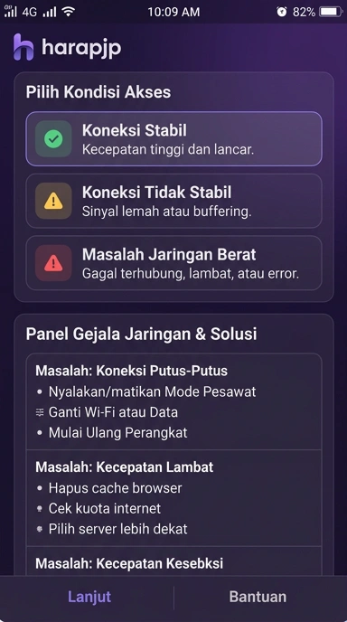 Tampilan link alternatif harapjp